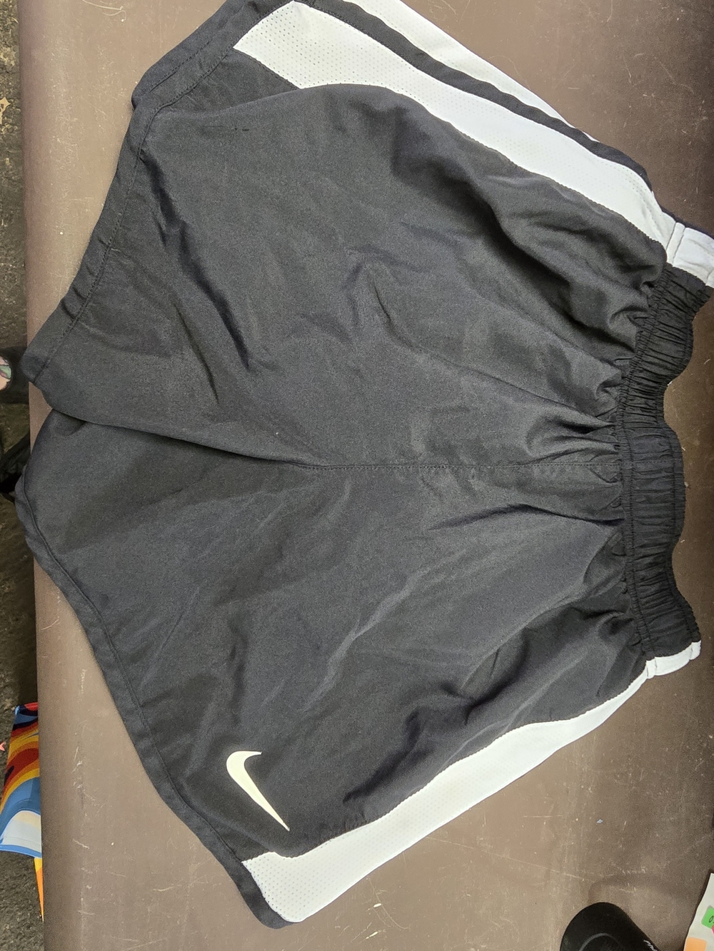 Nike Light Gray Dri-FIT Athletic Shorts with Black Drawstring